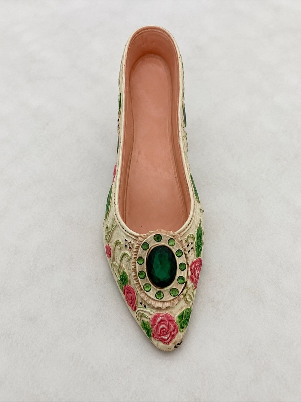 Sarna Floral High Heel Trinket Box Jewelry Holder Collectible